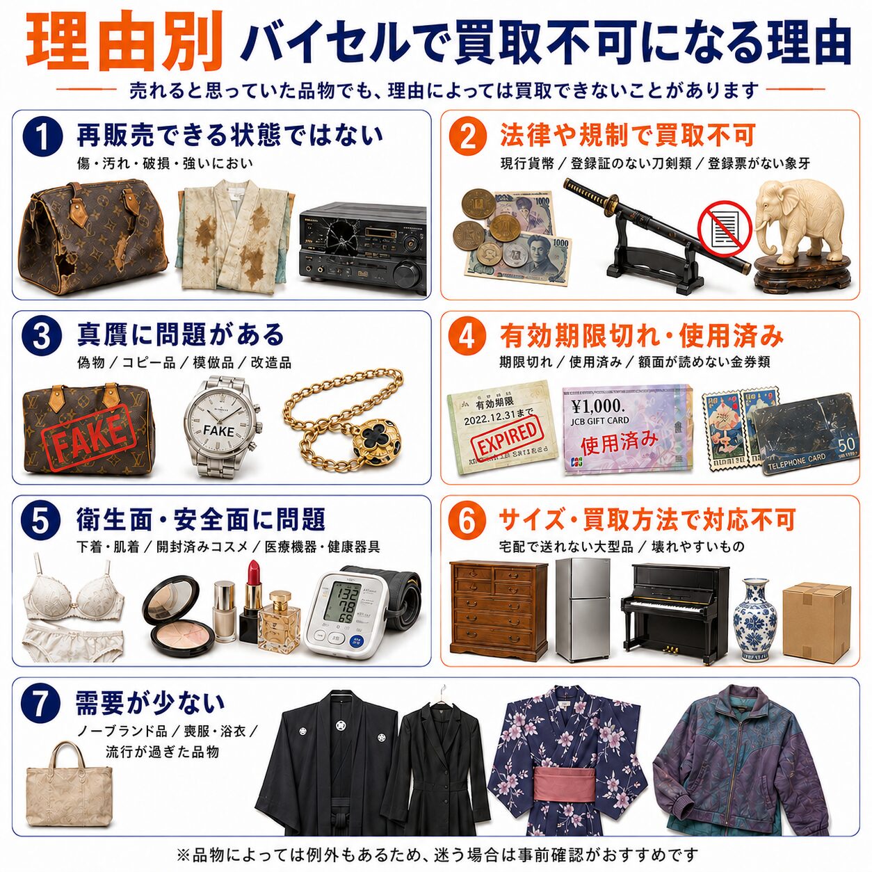バイセルで買取できないもの・売れるもの一覧！買取品目まるわかり